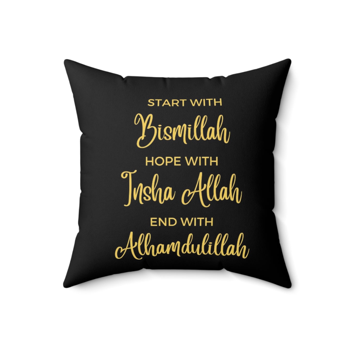 Islamic Reminder Affirmation Pillow, Muslim Faith Decor, Religious Spun Polyester Square Cushion, Prayer Room Accent, Inspirational Home