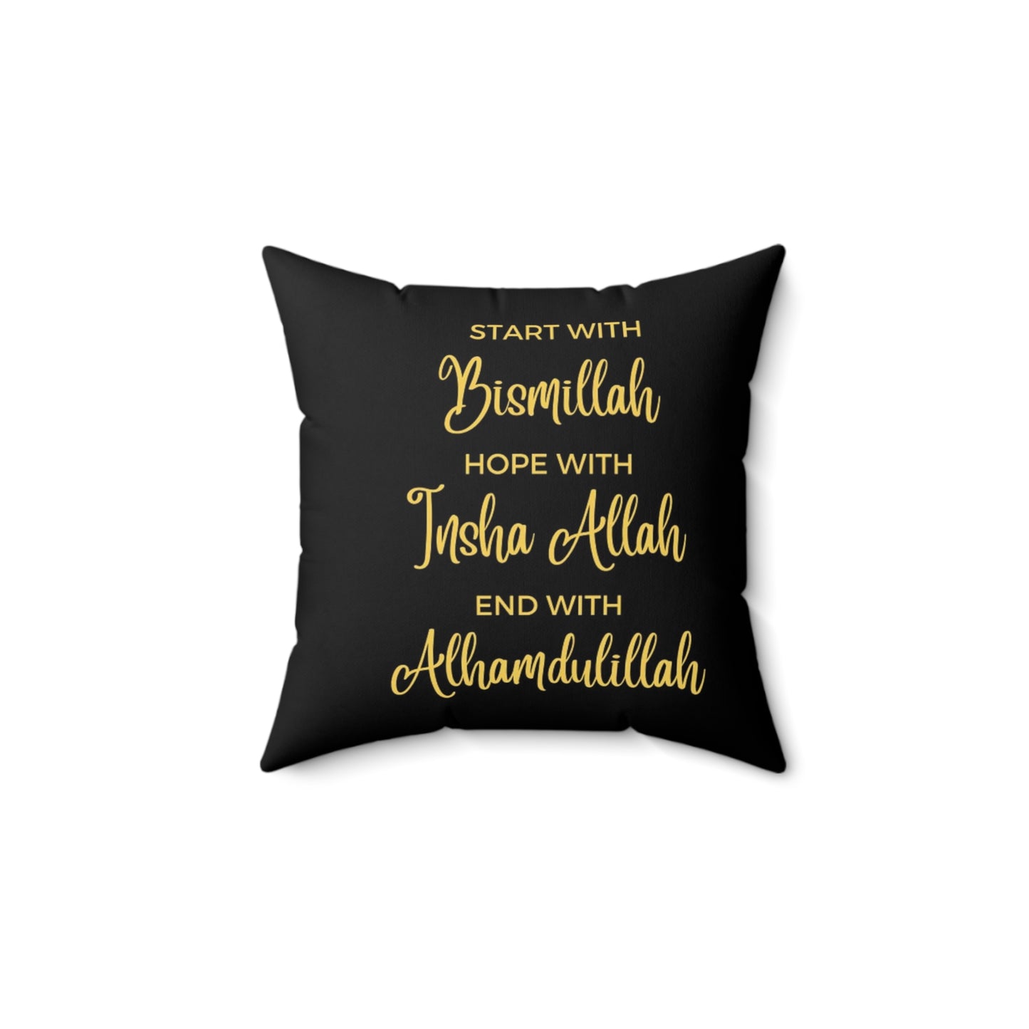 Islamic Reminder Affirmation Pillow, Muslim Faith Decor, Religious Spun Polyester Square Cushion, Prayer Room Accent, Inspirational Home