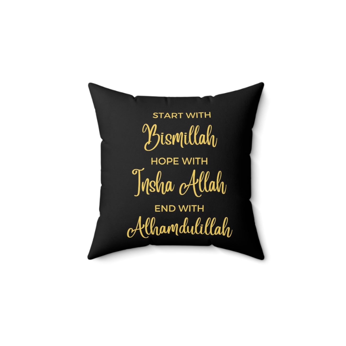 Islamic Reminder Affirmation Pillow, Muslim Faith Decor, Religious Spun Polyester Square Cushion, Prayer Room Accent, Inspirational Home