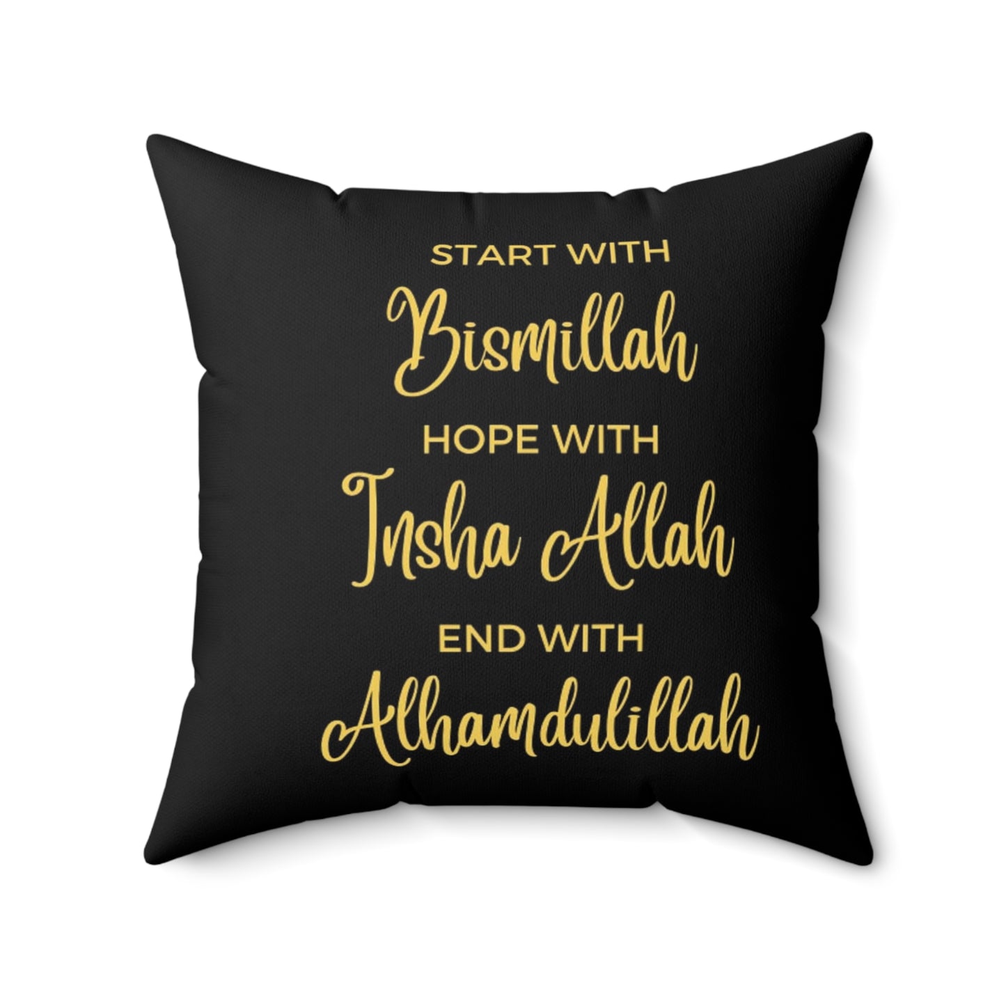 Islamic Reminder Affirmation Pillow, Muslim Faith Decor, Religious Spun Polyester Square Cushion, Prayer Room Accent, Inspirational Home