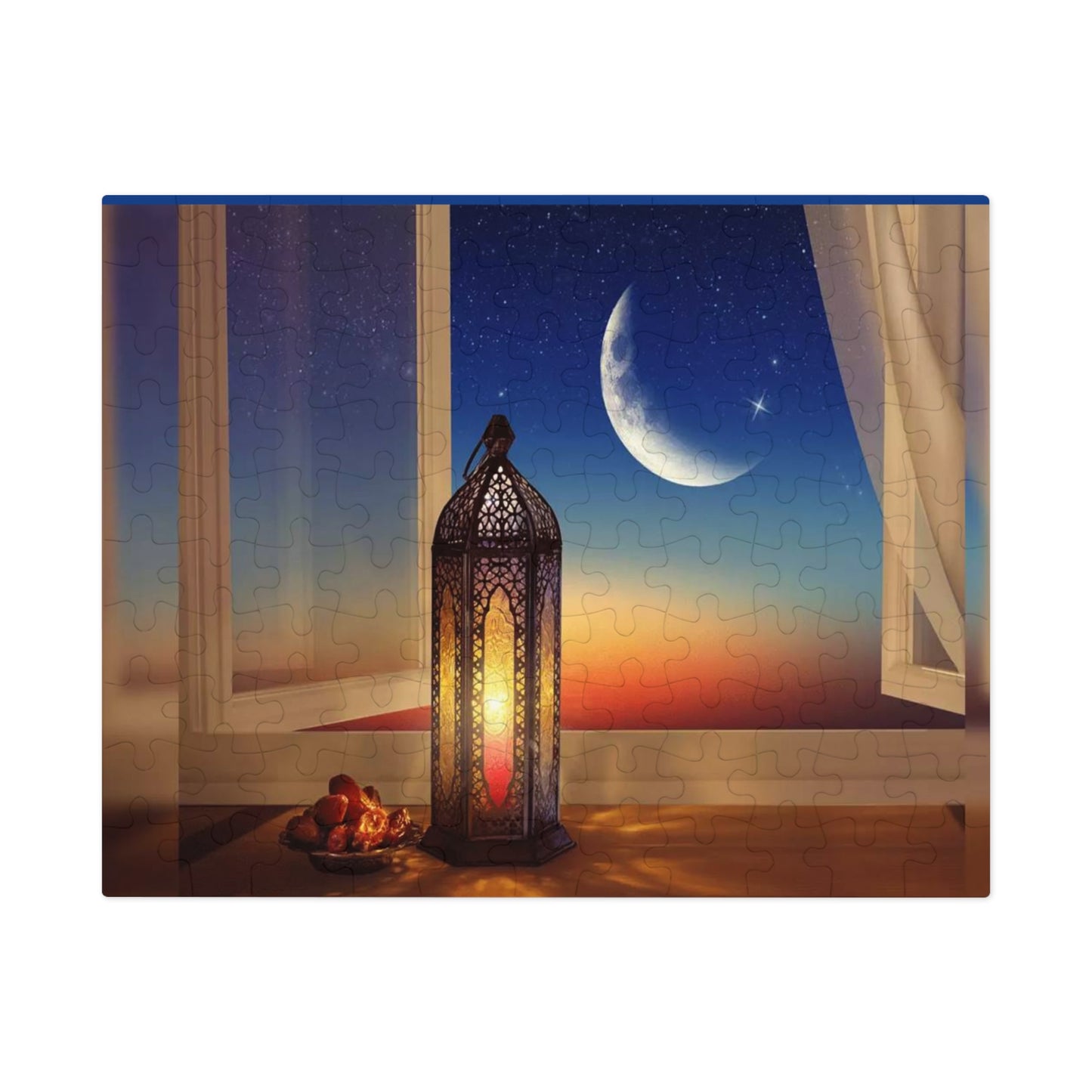 Crescent Moon Lantern Dates Jigsaw Puzzle in Tin - Family Friendly Custom Puzzle with High-Quality Pieces, 30, 110, 252, 500, 1000,