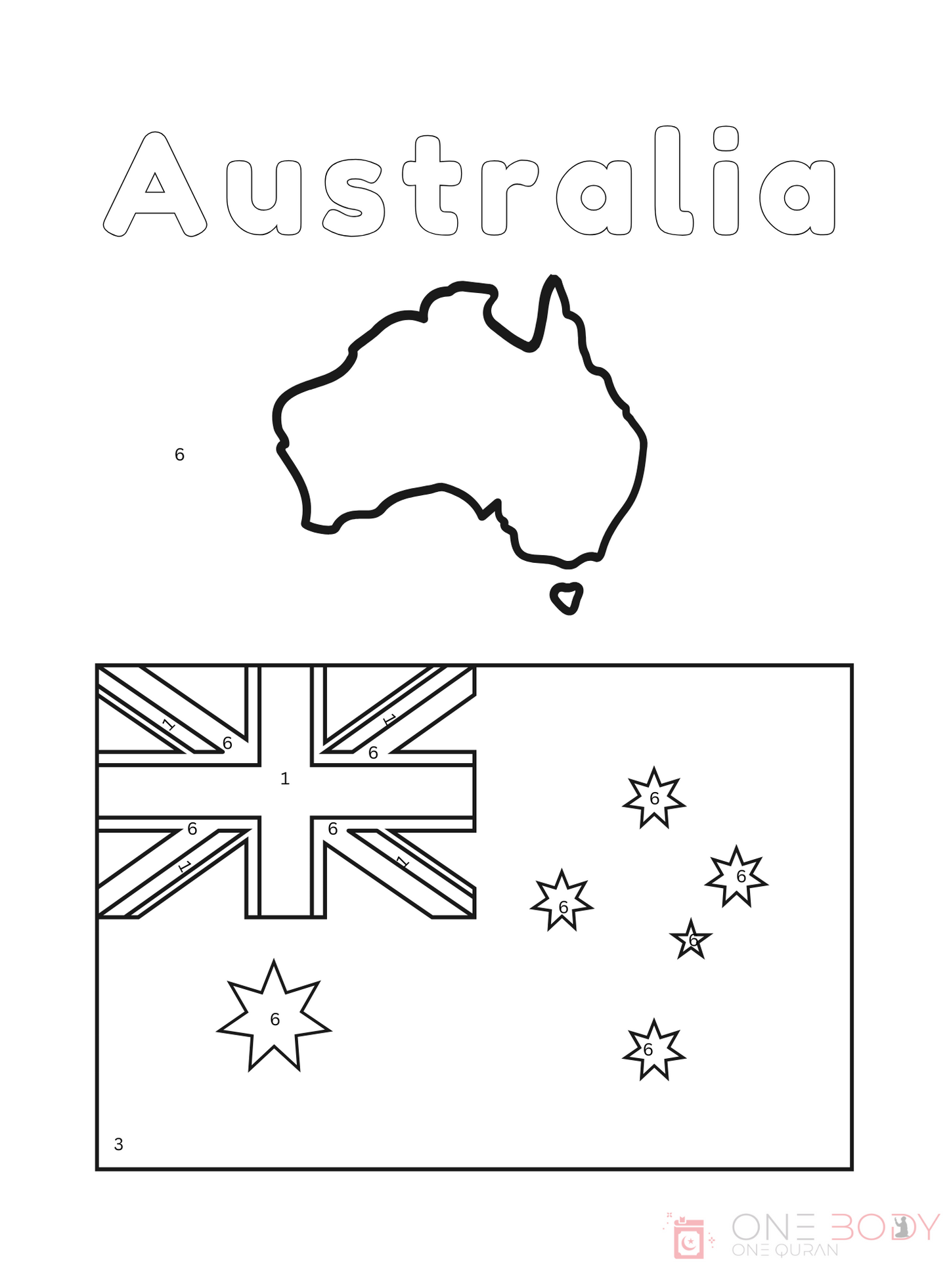 Flags of the World Color By numbers Part 3 Asia, Australia, and Oceania