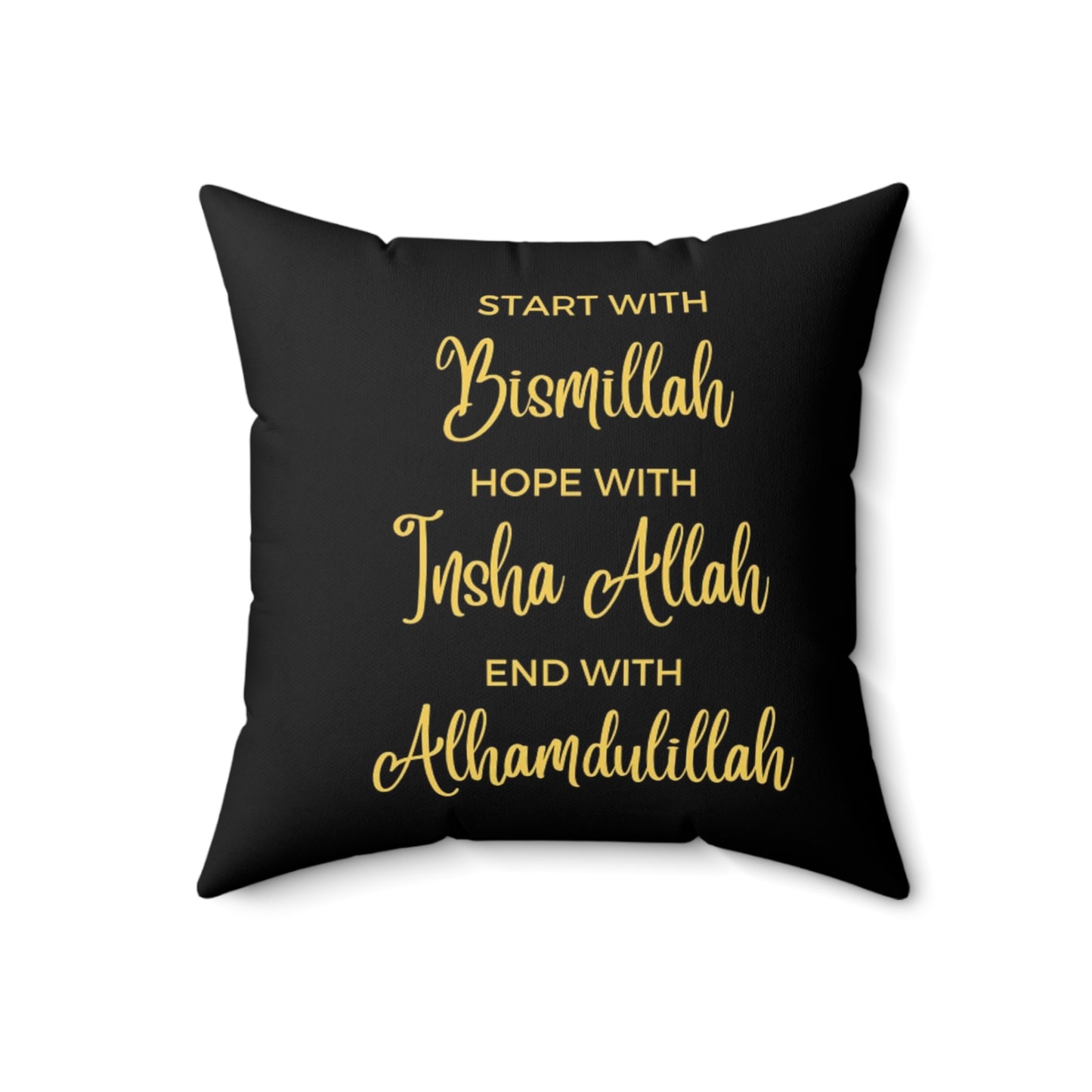 Islamic Reminder Affirmation Pillow, Muslim Faith Decor, Religious Spun Polyester Square Cushion, Prayer Room Accent, Inspirational Home