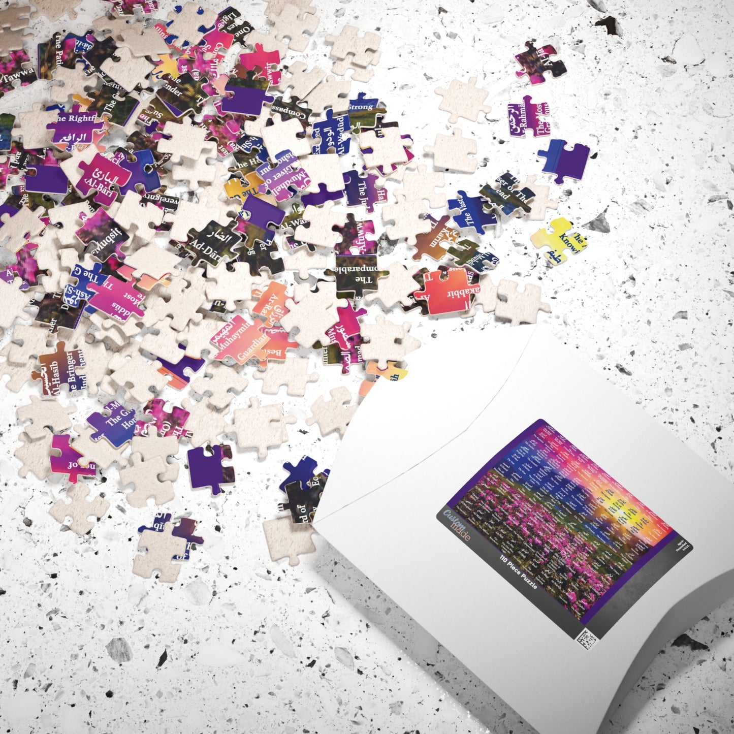 Islamic Puzzle, 99 Names of Allah Puzzle (110, 252, 520, 1014-piece), Eid Gift, Religious Jigsaw, Family Activity, Educational Toy
