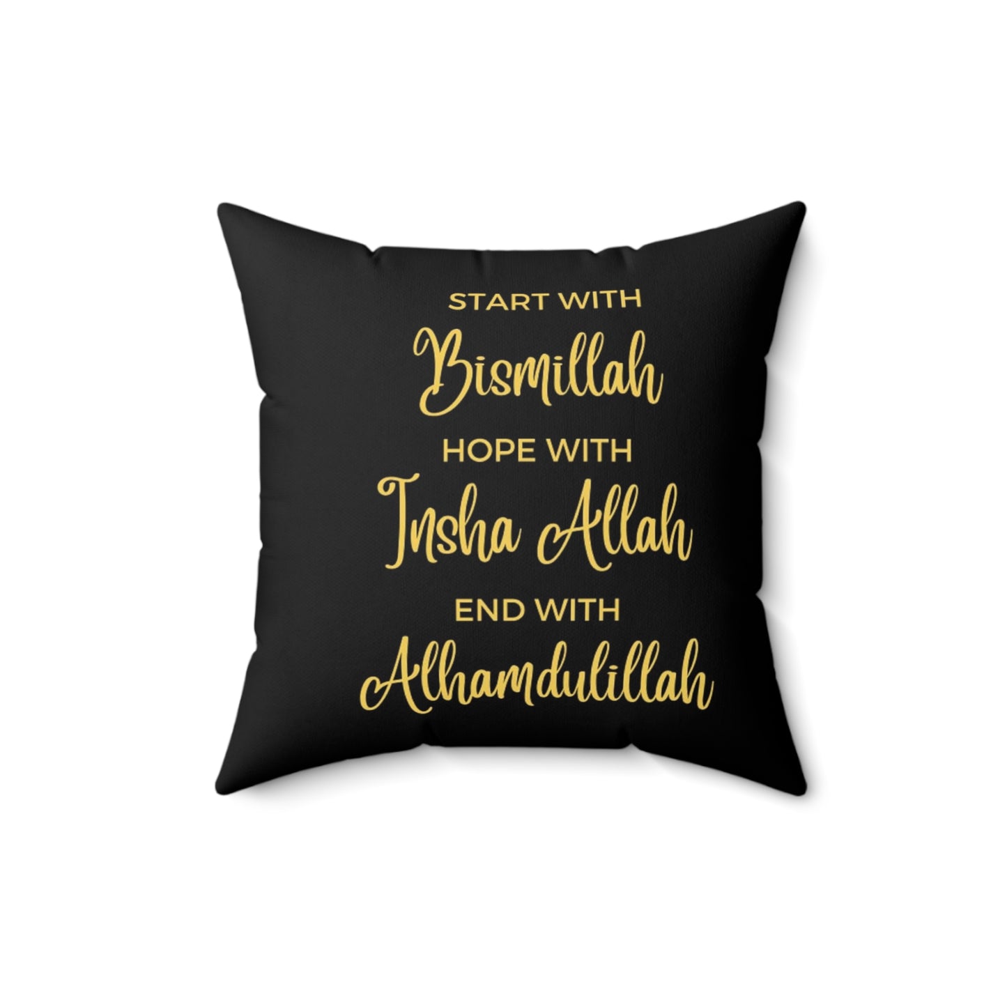 Islamic Reminder Affirmation Pillow, Muslim Faith Decor, Religious Spun Polyester Square Cushion, Prayer Room Accent, Inspirational Home