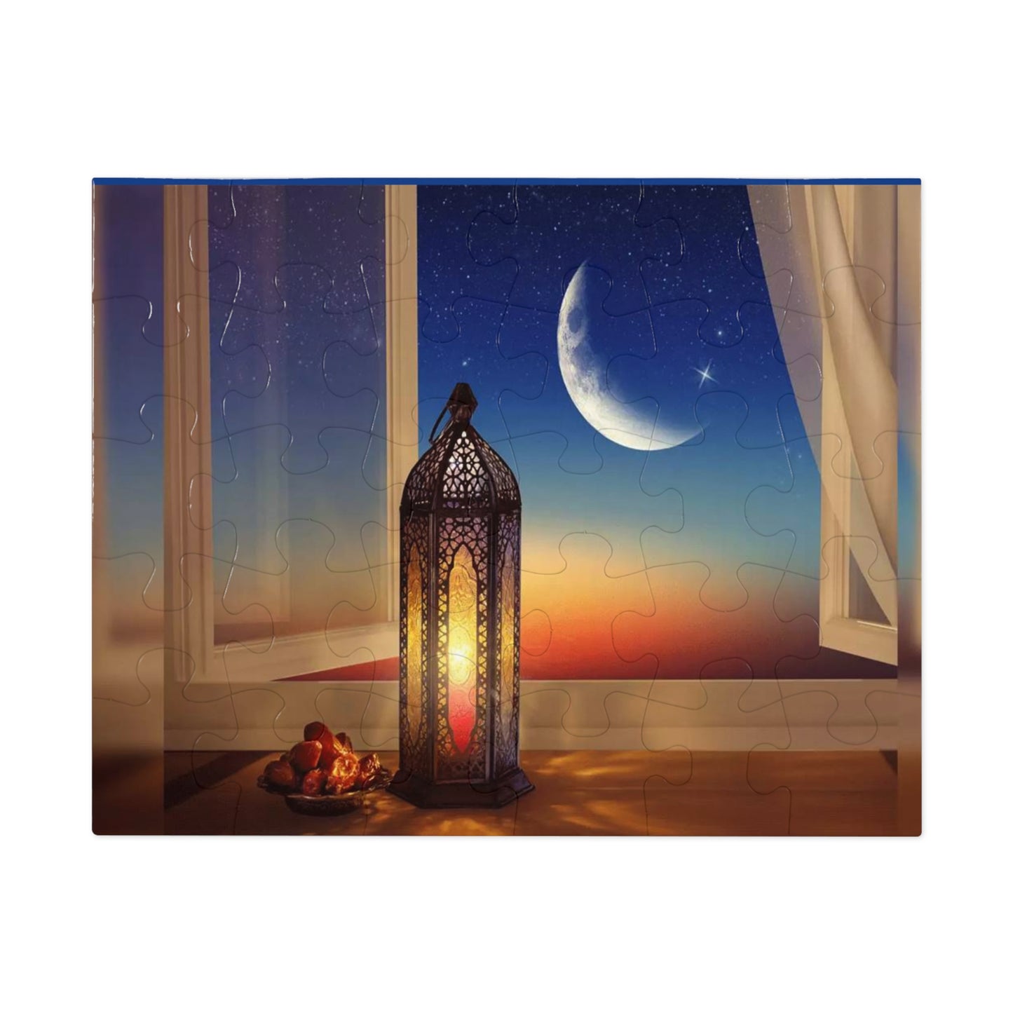 Crescent Moon Lantern Dates Jigsaw Puzzle in Tin - Family Friendly Custom Puzzle with High-Quality Pieces, 30, 110, 252, 500, 1000,