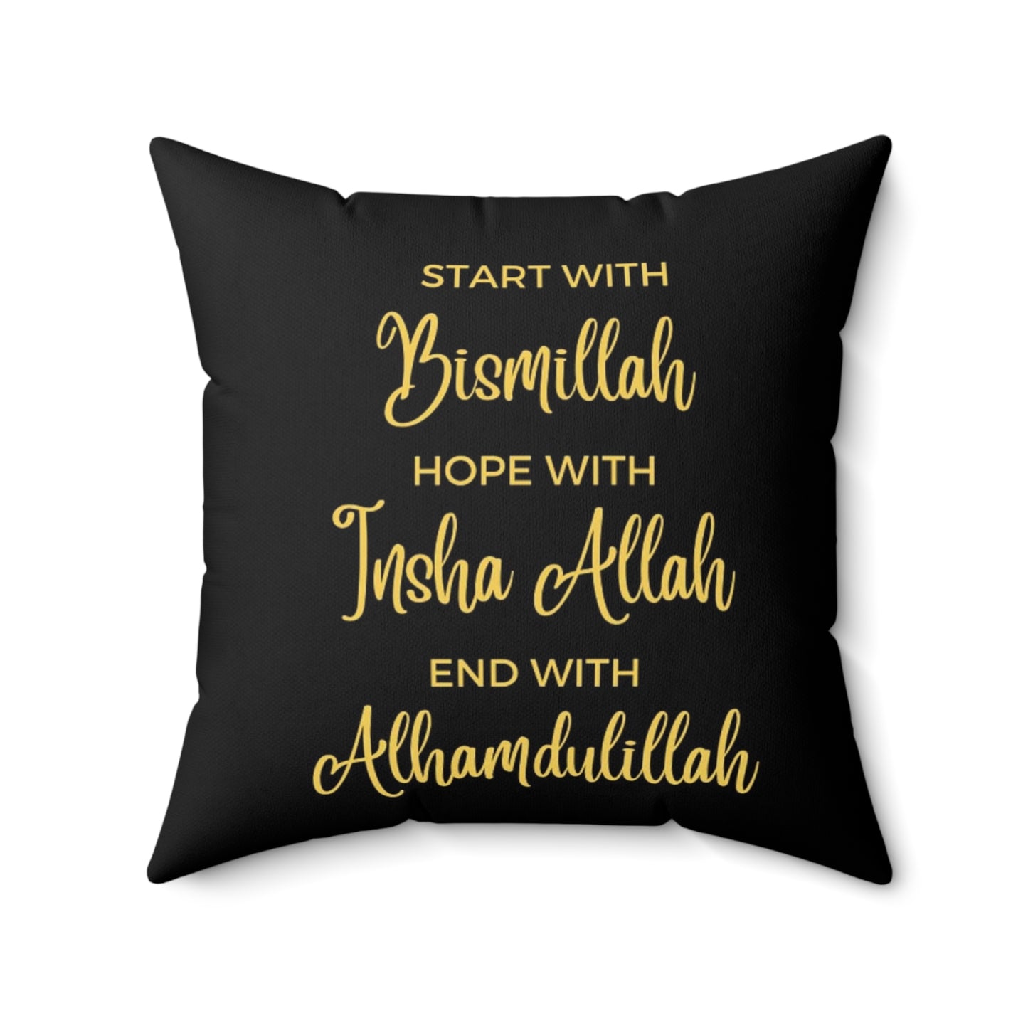 Islamic Reminder Affirmation Pillow, Muslim Faith Decor, Religious Spun Polyester Square Cushion, Prayer Room Accent, Inspirational Home