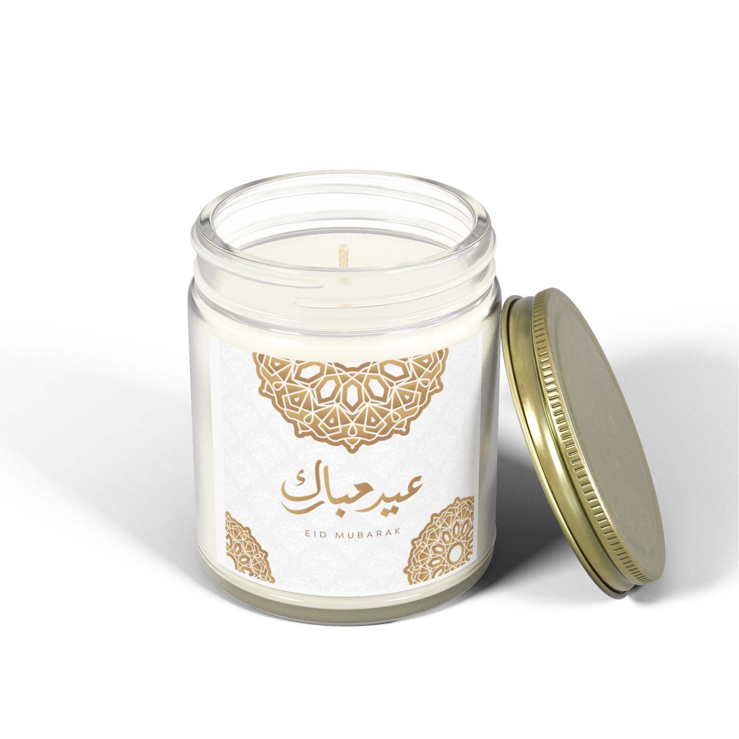 Eid Mubarak Scented Candles, Coconut Apricot Wax (4oz, 9oz) - Ramadan Gifts, Islamic Decor, Aromatherapy Candle, Eid Al-Fitr Present, Unique