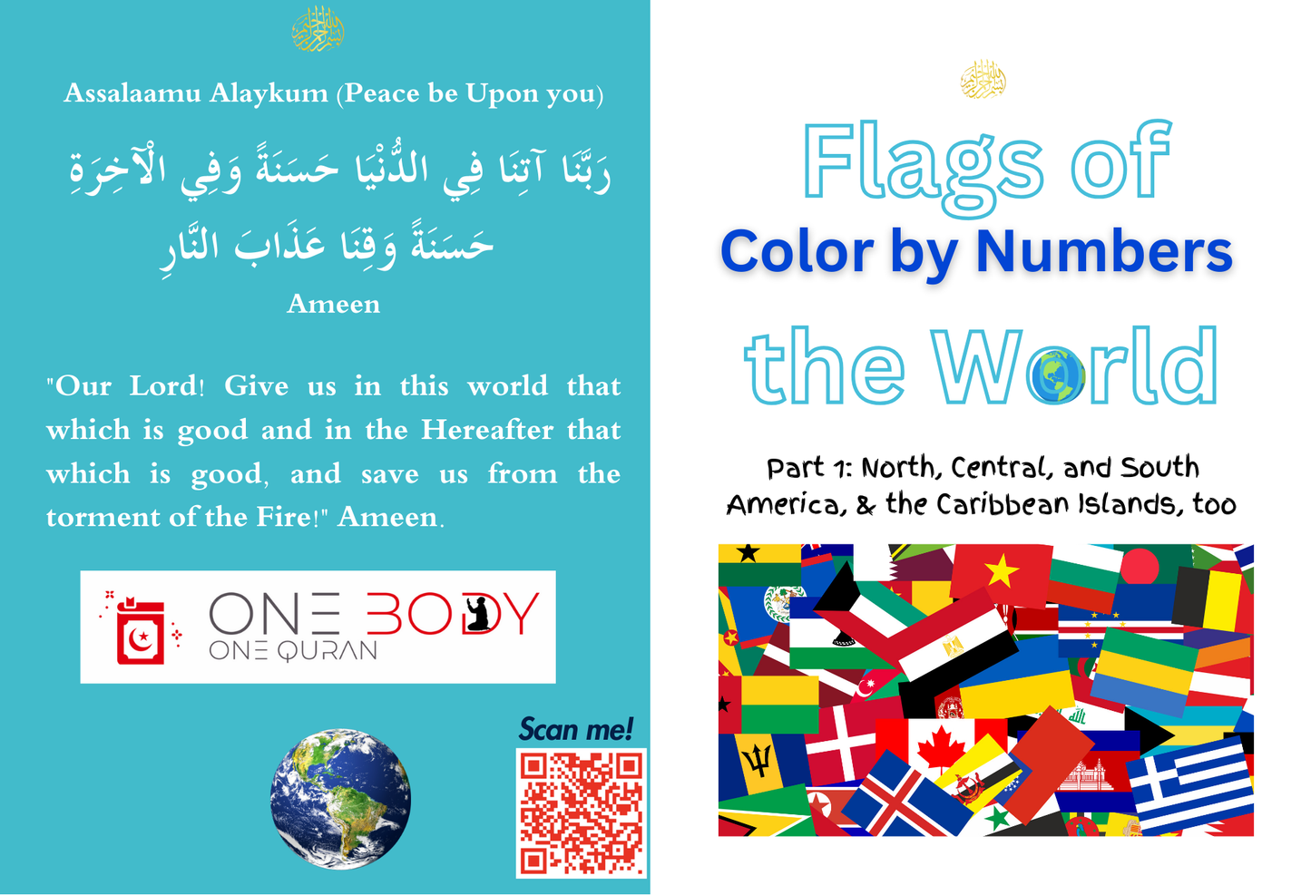 Flags of the World Color By numbers Part 1 North Central South America and Caribbean too