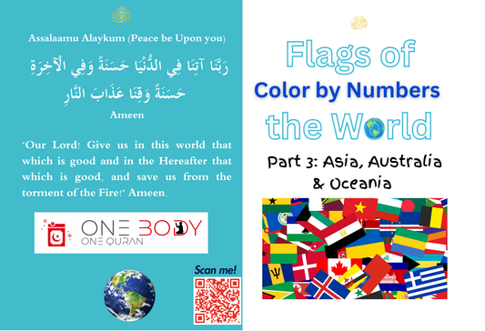 Flags of the World Color By numbers Part 3 Asia, Australia, and Oceania